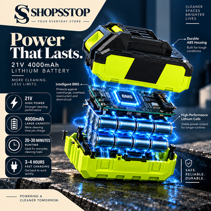 HydroForce 21V 4000mAh lithium battery features and runtime